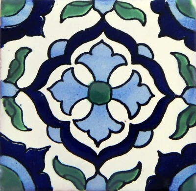 Mexican Tile Folk Art Handmade Talavera Backsplash Handpainted Mosaic # C267 - Image 1 of 2