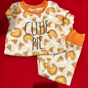 NEW Rae Dunn Kids Cutie Pie Pumpkin Pie 2 Piece PJs Long Sleeve Size 4T - Picture 1 of 1
