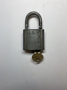 Vintage Chicago Lock Co US Navy Padlock With Key Working - Picture 1 of 8
