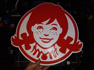 Wendy's Logo Store 3D Sign, 12 Inches Wide, 3D Printed Reproduction Logo - Picture 1 of 10