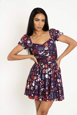 Vestido cósmico roxo Blackmilk Trick Or Treat Halloween tamanho médio M novo com etiquetas - Imagem 1 de 4