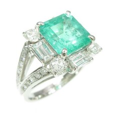 Authentic Platinum Emerald Ring  #260-002-699-6127