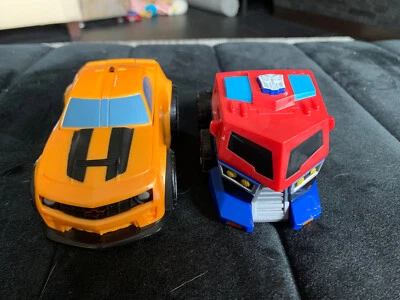 TRANSFORMERS PULL BACK & Go Pop up 2008 BUMBLEBEE & 2007 OPTIMUS PRIME Lot - Image 1 of 4