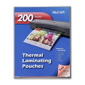 Nuova Confezione da 200 Sacchetti per Laminazione Termica da 5 Mil 9 x 11,5 Pollici, Formato Lettera - Foto 1 di 2