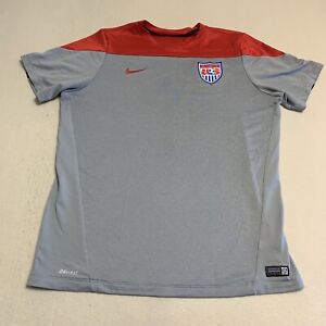 NIKE US Soccer National Team Gray Dri-Fit Training Jersey Shirt Men's XL