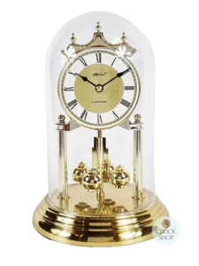 23cm Gold Anniversary Clock With Floral Dial & Westminster Chime By HALLER - Picture 1 of 8