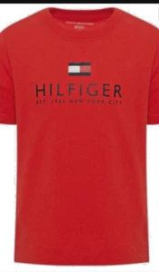 Tommy Hilfiger Racing Red Tee Tshirt New Size M Unisex kids boys - Picture 1 of 1