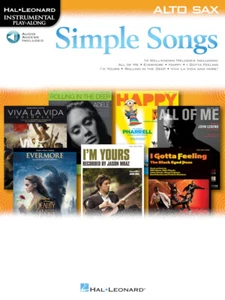 Simple Songs Alto Saxophone Instrumental Play Along 14 Songs! Book NEW! - Imagen 1 de 1
