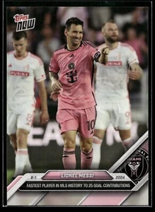 2024 MLS Topps Now Lionel Messi FASTEST PLAYER IN HISTORY Inter Miami CF #70 SP - Picture 1 of 2