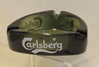 Vintage Carlsberg Beer Advertising Smoke Glass Ashtray, Scarce 'Travelers-Fare'