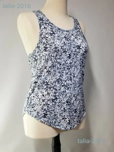 Athleta Breezy Printed Cutout Racerback Tank Top, Size 2X MultiColor - Picture 1 of 9