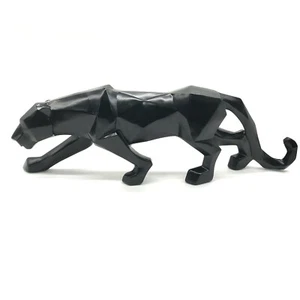 Pantera Estatua Animal Figura Abstracto Geométrico Resina Jaguar Decoración del Hogar Estatua - Imagen 1 de 10