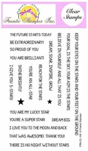 Frantic Stamper 4" x 6" sheet polymer Reach For The Stars Clear Stamps Words - Picture 1 of 4