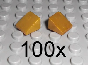 LEGO - 100x Dachstein 30 Grad 1x1x2/3 pearl gold - Slope Schrägstein 54200 - Bild 1 von 1
