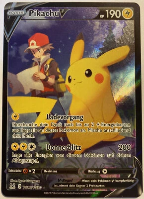 Pokemon Pikachu V CHR | Deutsch TG16/TG30 Verlorener Ursprung | Near Mint - Bild 1 von 2