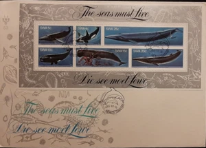(SWA-203) South Africa SWA 1980 THE SEAS MUST LIVE MINISHEET ON FIRST DAY COVER - Picture 1 of 2