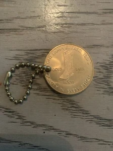 VTG Tony Lama Coin Token Key Chain Gold Label Boots El Paso Texas Over 60 Years - Picture 1 of 3