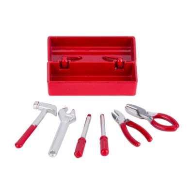 1/10 RC Car Accessories Metal Tool Box Pliers Hammer Wrench Set for SCX10 D90 - Image 1 of 4