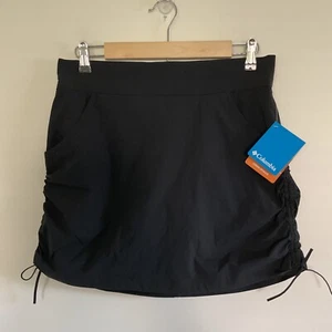 NWT Columbia ALL SEASONS Black Ruched Tie UPF 50 Omni-Shield Skort Skirt Sz M - Afbeelding 1 van 11