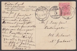 AUSTRALIA VICTORIA 1907 BALLARAT NUMERAL 5 DUPLEX ON P/C (ID:113/D66230) - Picture 1 of 1