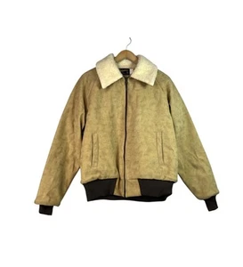 VINTAGE Swingster Coat Mens Tan Shearling Sherpa Lined USA Made 70s 80s Size M - Picture 1 of 10