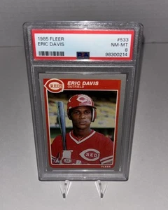 1985 Fleer Eric Davis RC #533 PSA 8 NM-MT Cincinnati Reds - Picture 1 of 2