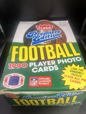 Caja de cera de fútbol Fleer Premiere Edition 1990 36 paquetes sellados de fábrica caja abierta Foto 1 de 4