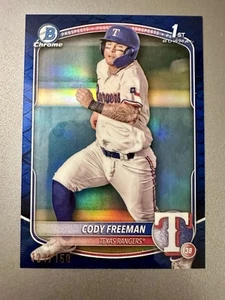 2025 Bowman Cody Freeman 121/150 1st Blue Reptilian Refractor #BCP-112 Rangers - Bild 1 von 2
