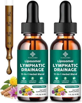 Suplemento de drenagem linfática 2 peças gotas equinácea dente-de-leão sabugueiro bardana - Imagem 1 de 4