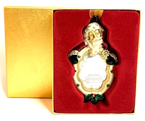 Weihnachtsmann Emaille Bilderrahmen Weihnachtsschmuck Rhein Stein Akzente Neu in OVP - Bild 1 von 5