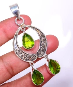 Peridot 925 Sterling Silver Pendant 2.73" P5854-12 - Picture 1 of 3