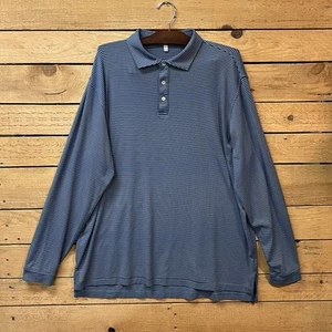 Peter Millar Shirts Mens XXL Lyons Performance Jersey Long Sleeve Polo Golf Soft - Picture 1 of 9