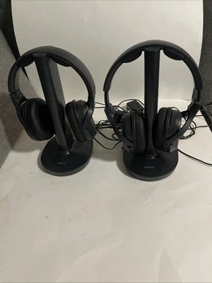 Sony WH-RF400R Wireless Home Theater Headphones Black ….Lot 2 …Untested - Image 1 of 4