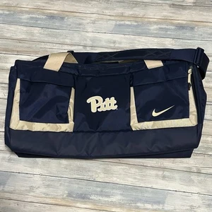 NIKE Pittsburgh Panthers University NCAA Utility Y2K Duffel Bag EXCELLENT - Picture 1 of 6