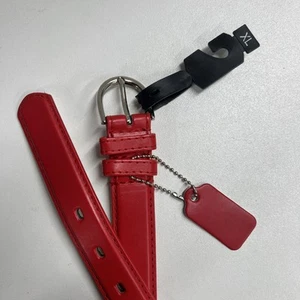 Rote Farbe Echtleder Gürtel 28 mm x 120 cm lang Größe XL passt 40”-44” - Bild 1 von 4