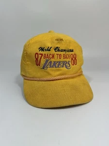 Vintage 80s NBA Los Angeles LA Lakers 1987-88 Champions Corduroy Basketball Hat - Bild 1 von 10