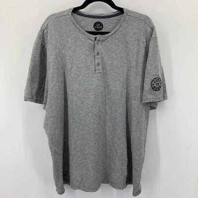 Life Is Good Mens XL Henley Classic Fit Shirt Gray Stretch Cotton Short Sleeve - Image 1 of 4