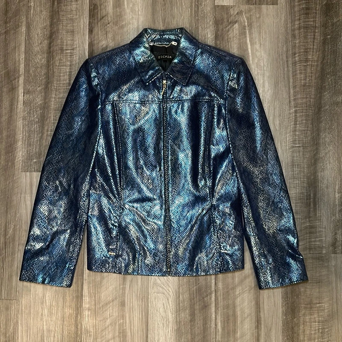 ESCADA Leather Outer Shell Blue Coats, Jackets & Vests for Women