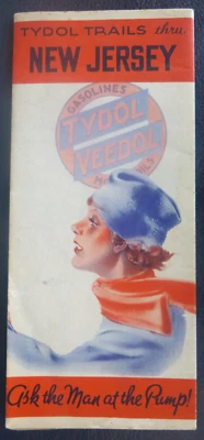 1935 New Jersey road map Tydol oil gas - Image 1 of 4