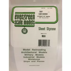 Evergreen 2037 - 0.037" Polystyrene HO Gauge Freight Car Siding Sheet 6" x 12" - Picture 1 of 1