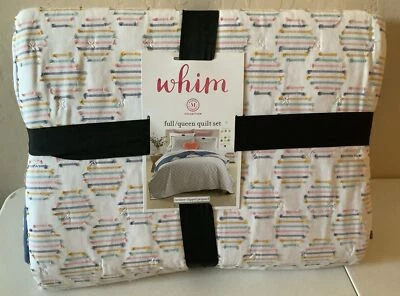 Juego completo de edredón Martha Stewart Collection Whim Queen arco iris recortado jacquard Foto 1 de 2