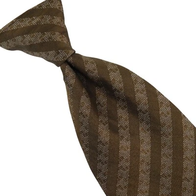 GIORGIO ARMANI CRAVATTE Men's Silk Designer Necktie Two-Tone Brown Made in Italy - Image 1 of 4