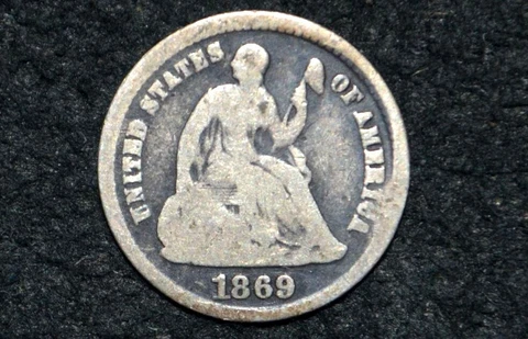 1869-S Seated Liberty Half Dime * VG/FINE * only 230K minted  * FREE S/H Cover