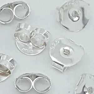 Earrings Backs 5mm x 5mm 925 Sterling Silver Butterfly Stoppers For Post Studs - Picture 1 of 9