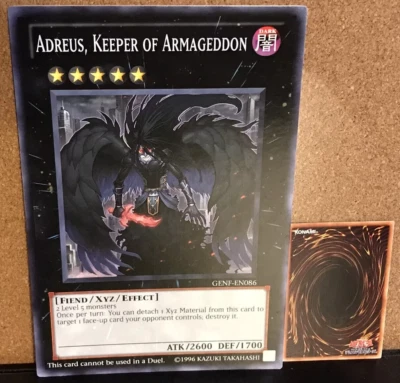 Jumbo Oversized YUGIOH Promo ADREUS, KEEPER OF ARMAGEDDON Case Topper GENF-EN086 - Image 1 of 3