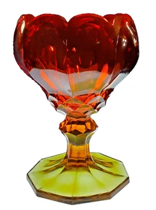 Vintage Fluted Amber Glass Candy Bowl; EX - Picture 1 of 6