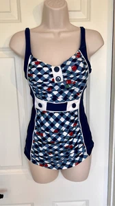 Modcloth Women’s Small Susan Cherry Swimwear One Piece Bathing Suit Lined - Picture 1 of 11