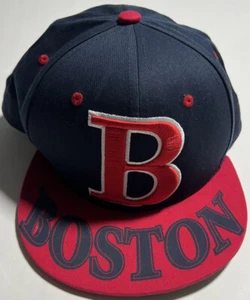 Boston Red Sox Blue/Red Brim Spell Out Hat E-Flag One Size Adjustable Back - Picture 1 of 6