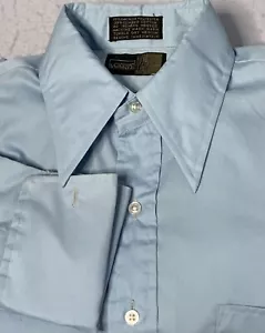 Camisa años 60 70 puños franceses talla 15,5 x 33 azul cuello daga discoteca sin hierro M - Imagen 1 de 14