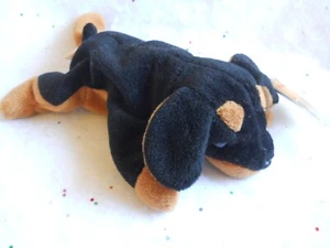 TY Beanie Baby Doby Doberman Dog 1996, pellets de PVC, estilo 4110, ambas etiquetas - Imagen 1 de 7